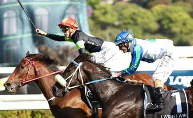 Horses racing during the King Charles III Stakes