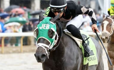 A race in progress at Keeneland Racecourse
